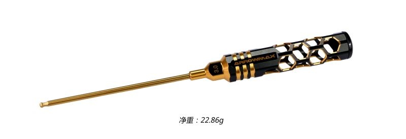 Ball Driver Hex Wrench 3.0 X 120mm Black Golden