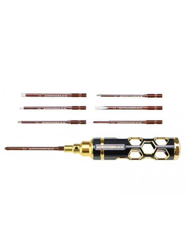 Combo Quick Drive Tip Caddy Set - Metric - 7 Pcs Black Gold