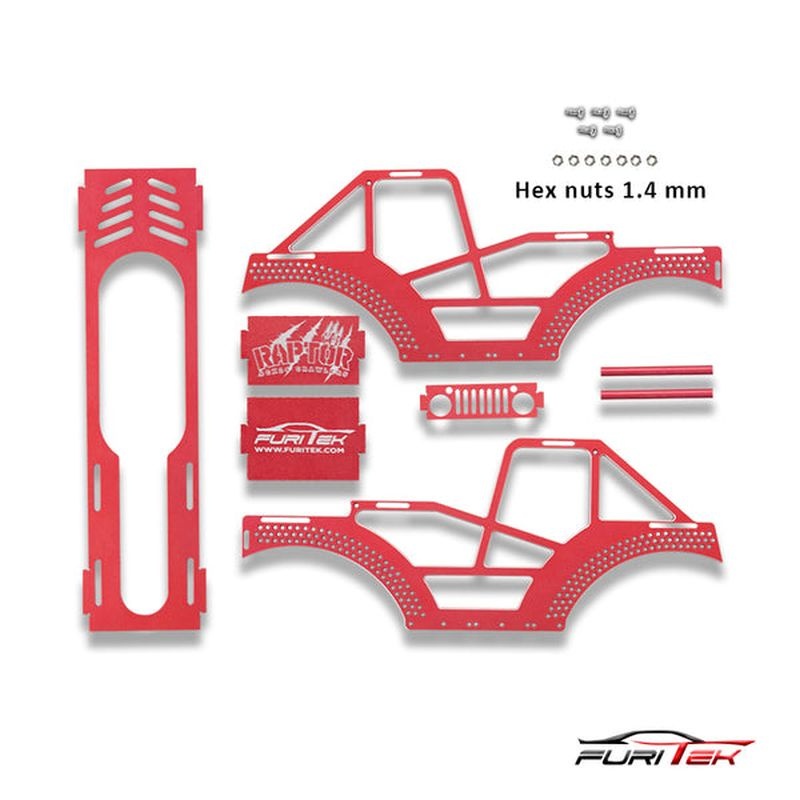 RAPTOR ALU FRAME KIT FOR SCX24 CRAWLERS - RED