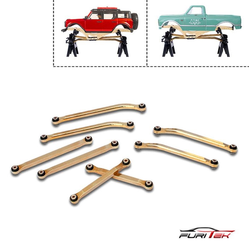 BRASS HIGH CLEARANCE LINKS SET FOR SCX24 Bronco & C-10 Jeep