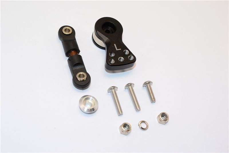 Aluminium Servohorn 25T m. Lenkstange schwarz