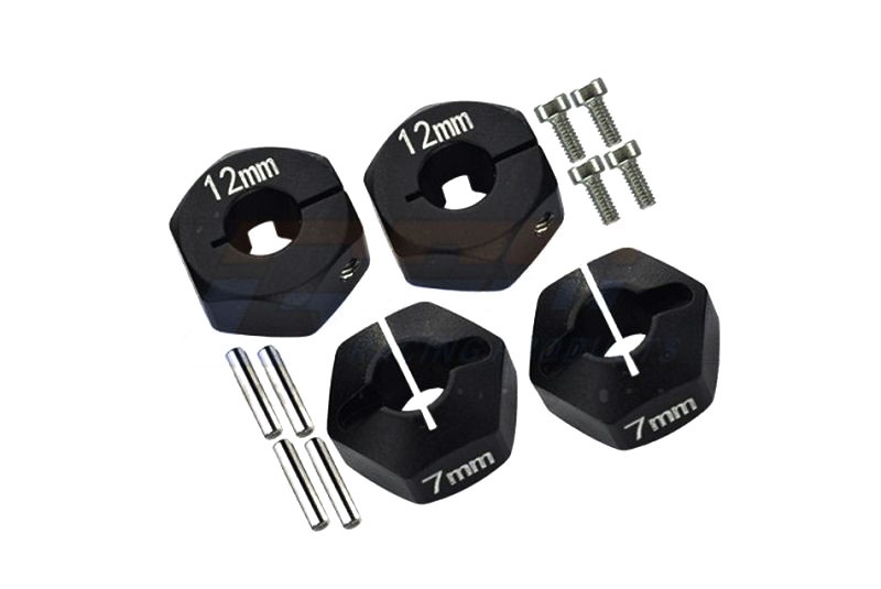 Hex-Adapter 12x7mm schwarz (4 Stk.)