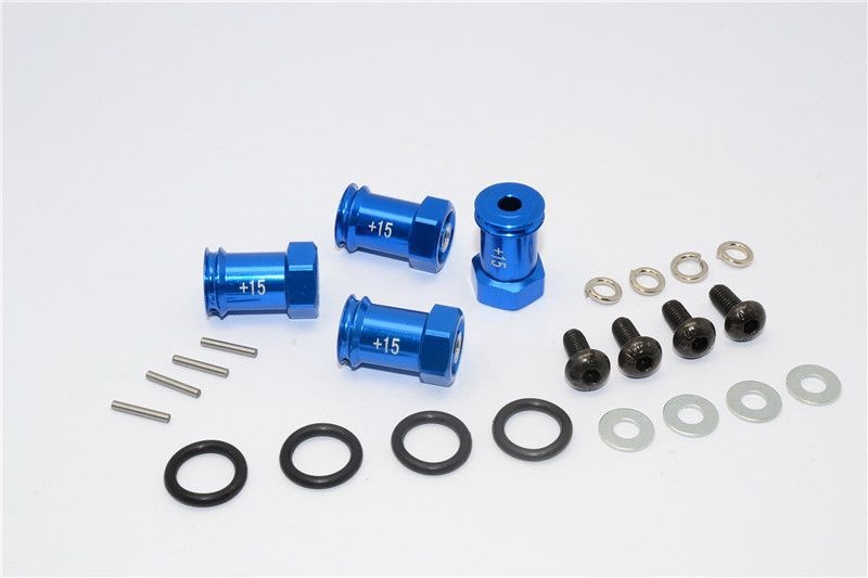 Aluminium Hex Adapter eloxiert +15mm blau