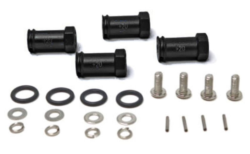 Aluminium Hex Adapter eloxiert +20mm schwarz