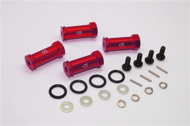 Aluminium Hex Adapter eloxiert +25mm rot