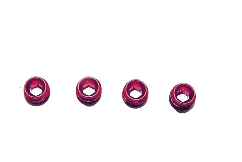 Aluminium Pivotball Muttern eloxiert rot (4 Stk.)