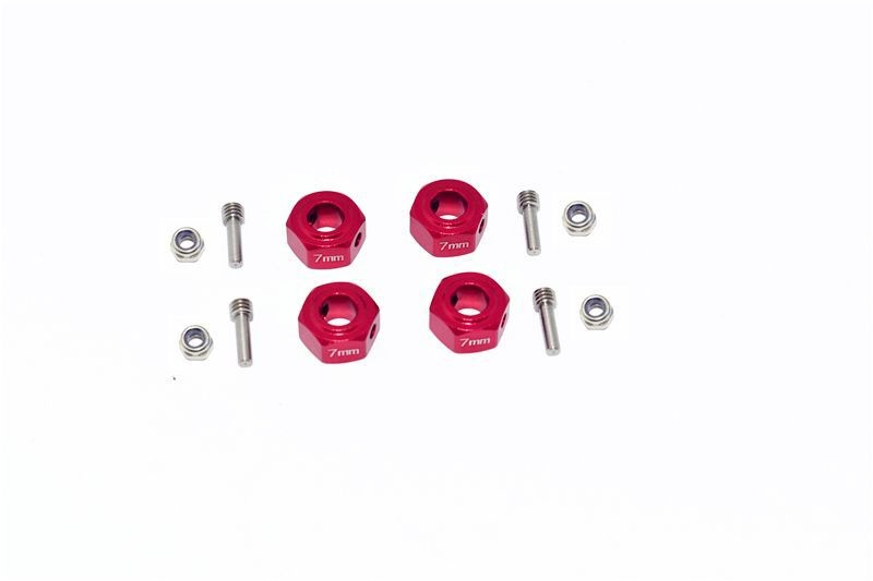 Aluminium Hex Adapter 14x7mm rot (4 Stk.)