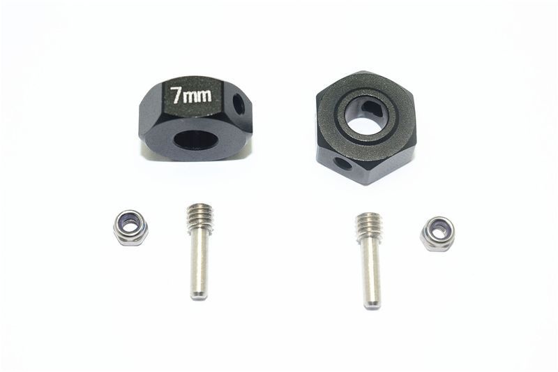 Aluminium Hex Adapters 14x7mm schwarz (2 Stk.)