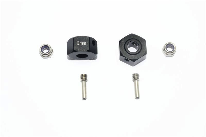 Aluminium Hex Adapters 14x9mm schwarz (2 Stk.)