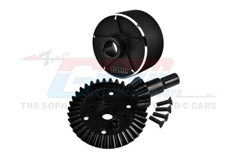 Carbon-Stahl Tellerrad 37Z/Ritzel 13Z mit Alu-Diffgehäuse