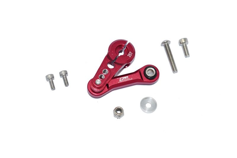Aluminium Servohorn 25T mit Lenkstange rot
