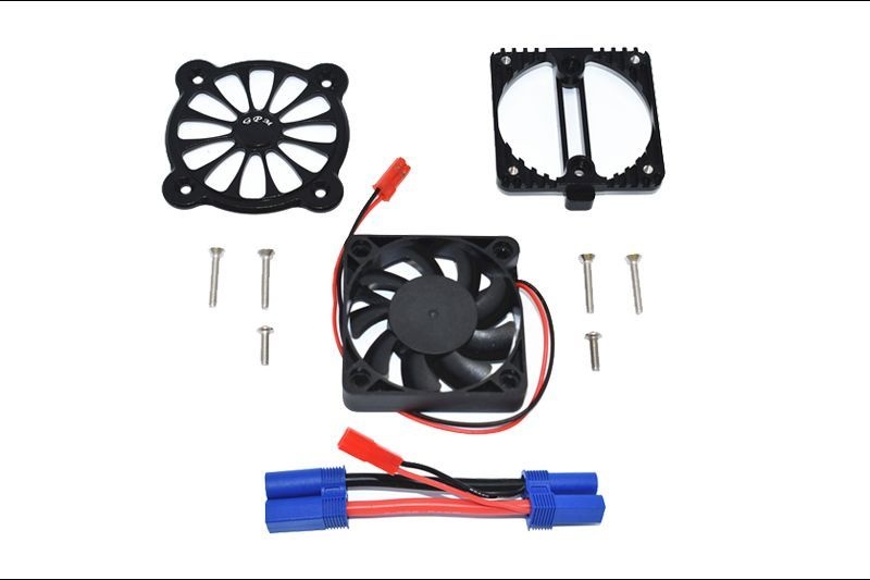 Aluminium Motorkühlkörper mit Ventilator schwarz