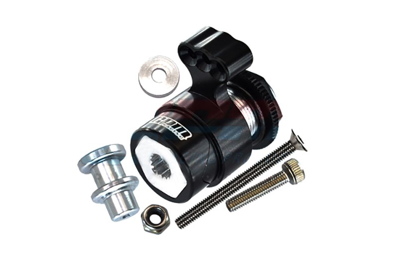 Aluminium 7075 Servo Horn 15T mit Feder schwarz