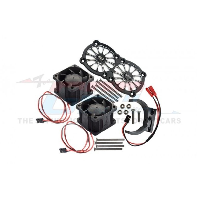 Aluminium Motorkühlkörper mit Dual-Ventilator schwarz