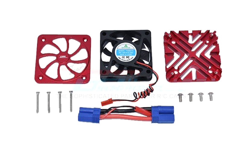 Aluminium Motorkühlkörper mit Ventilator rot