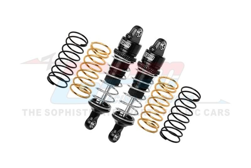 Aluminium Dämpfer verstellbar v/h +3x Federn schwarz (2)