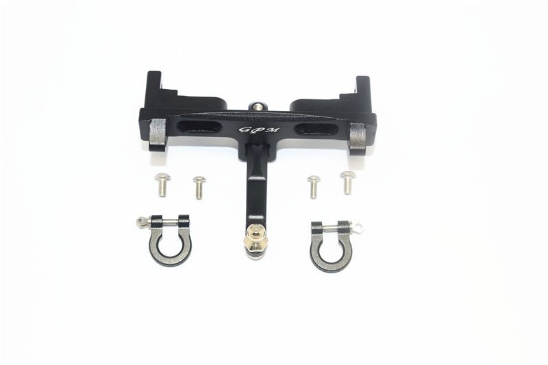 Alum. Bumper hinten, D-Rings & Anhängerkupplung schwarz