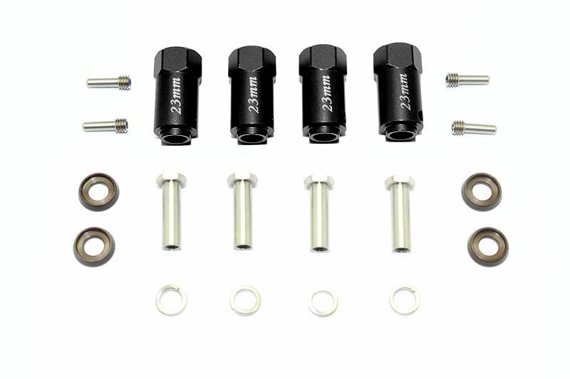 Aluminium Hex Adapter 23mm schwarz (4 Stk.)