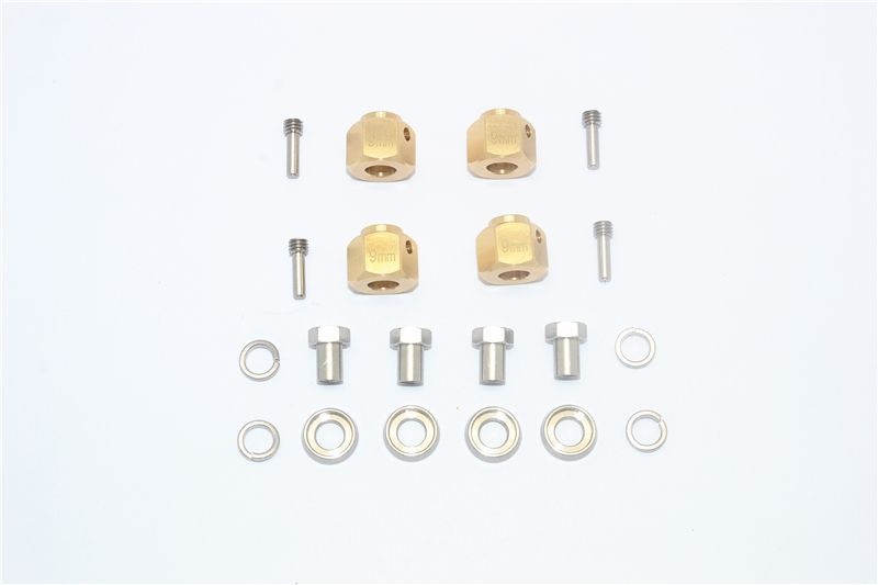 Messing Hex Adapter 9mm (4 Stk.)