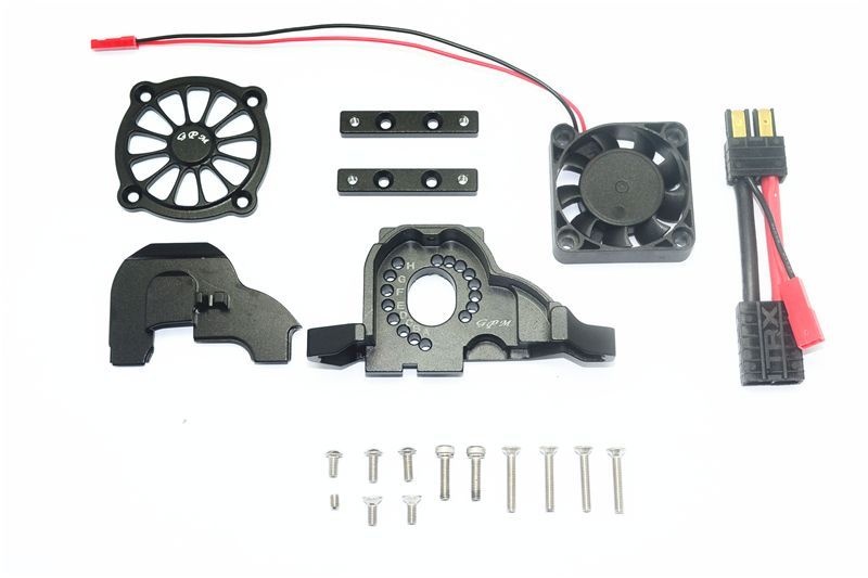 Aluminium Motorbefestigung Komplettset schwarz