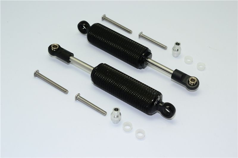 Alum. Dämpfer gemustert m. internen Federn 93mm v/h schwarz