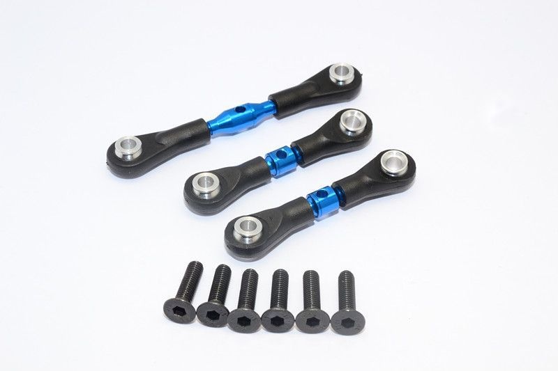 Aluminium Gewindespurstangen mit Kugelpfannen blau (3 Stk.)