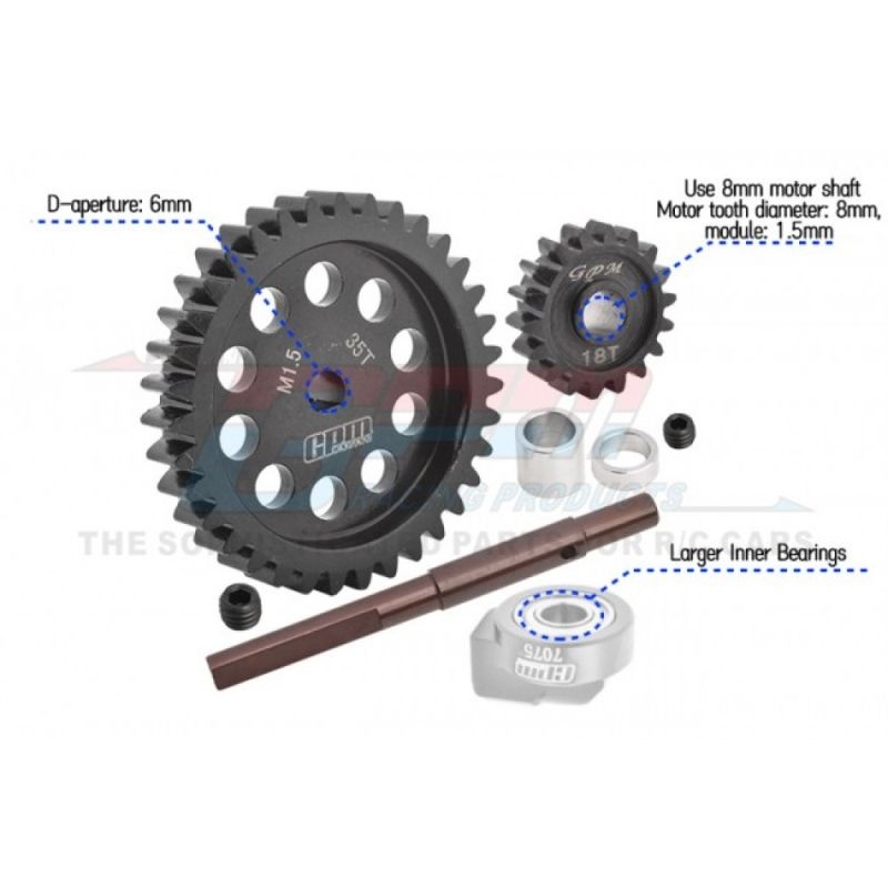 Hauptzahnrad 40Cr Carbon-Stahl M1.5 35Z & Motorritzel 18Z