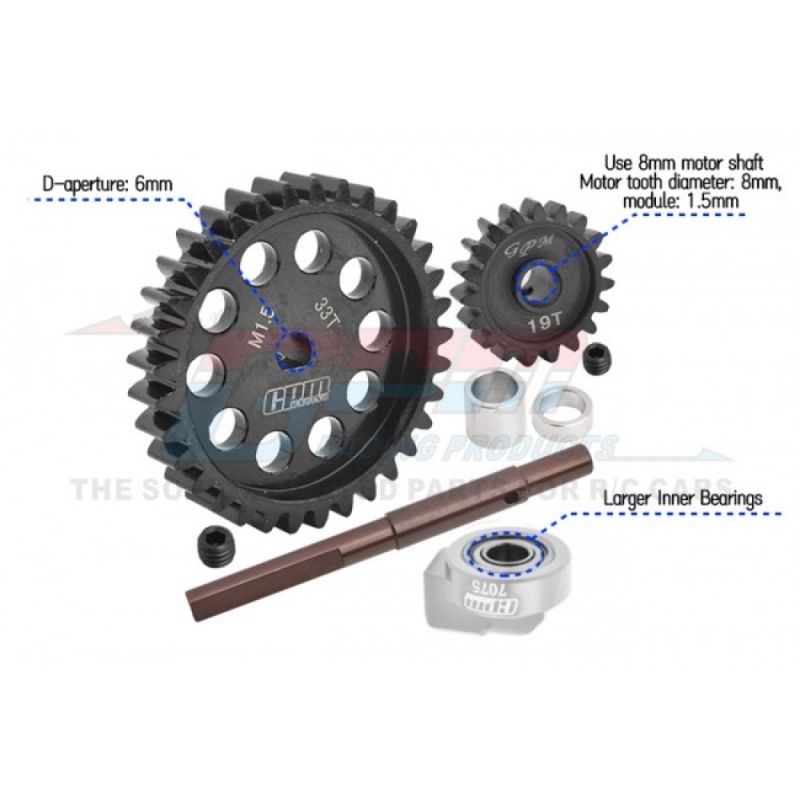 Hauptzahnrad 40Cr Carbon-Stahl M1.5 33Z & Motorritzel 19Z