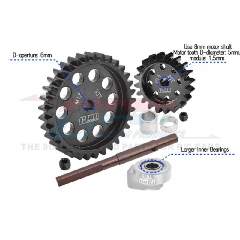 Hauptzahnrad 40Cr Carbon-Stahl M1.5 33Z & Motorritzel 20Z