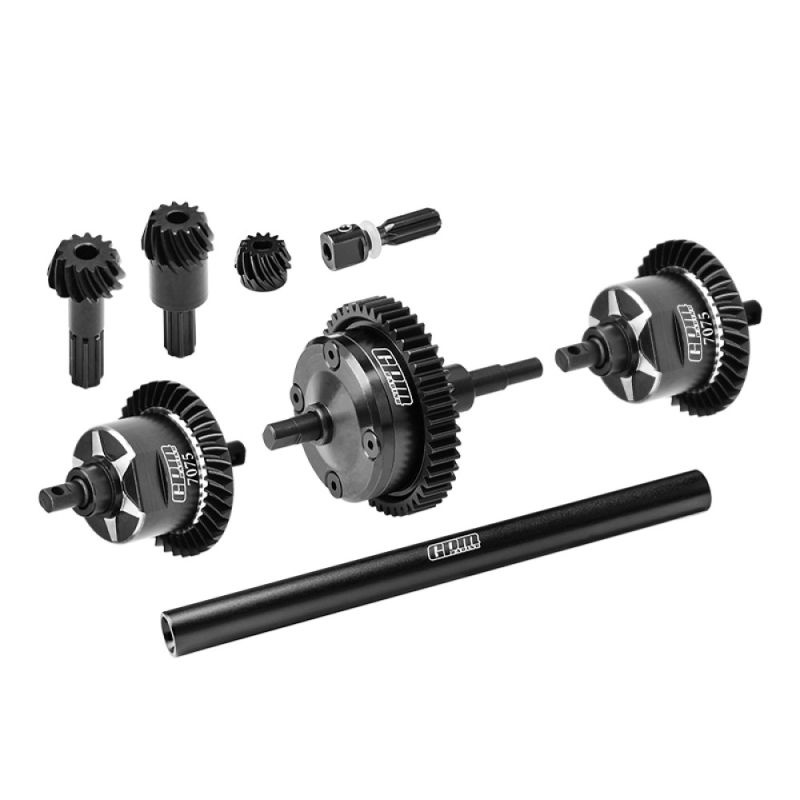 Diffs kpl v/h + Mitte aus Carbon Stahl & Alu schwarz