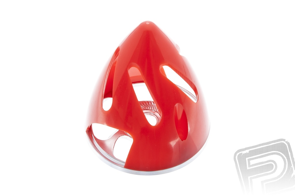 Spinner mit Alugrundplatte und Kühlöffnungen mit maximaler Effizienz (63 mm) rot