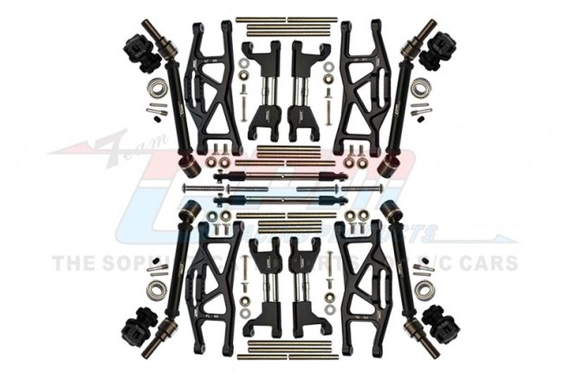 Aluminium Aufhängungs-Set komplett v/h schwarz Wide-Kit