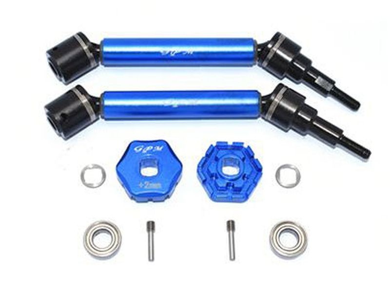 Stahl CVD gehärtet mit Aluwelle mit Hex +2mm blau (4 Stk.)