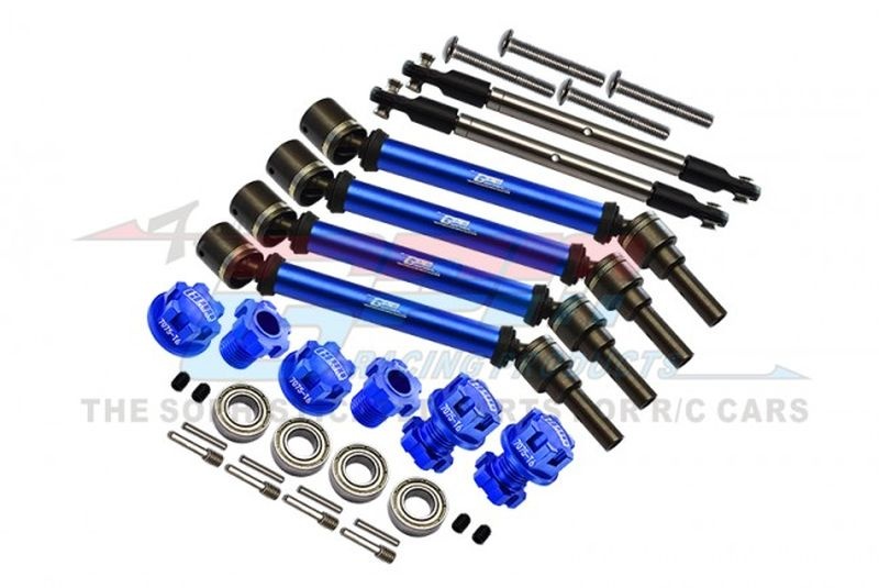 Stahl+Alu CVD Set v/h blau +20mm Radmitnehmer & Spurstangen