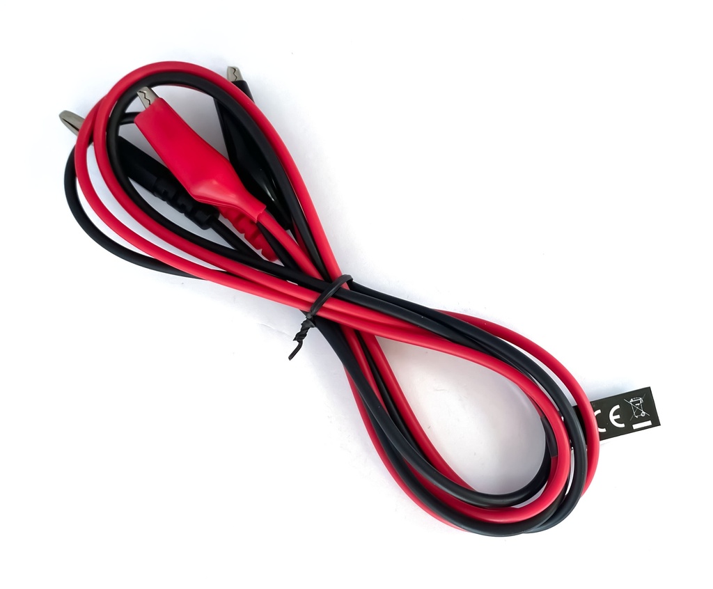 Messleitung 80cm, 1x rot, 1x schwarz, Krokoklemme/Bananenstecker