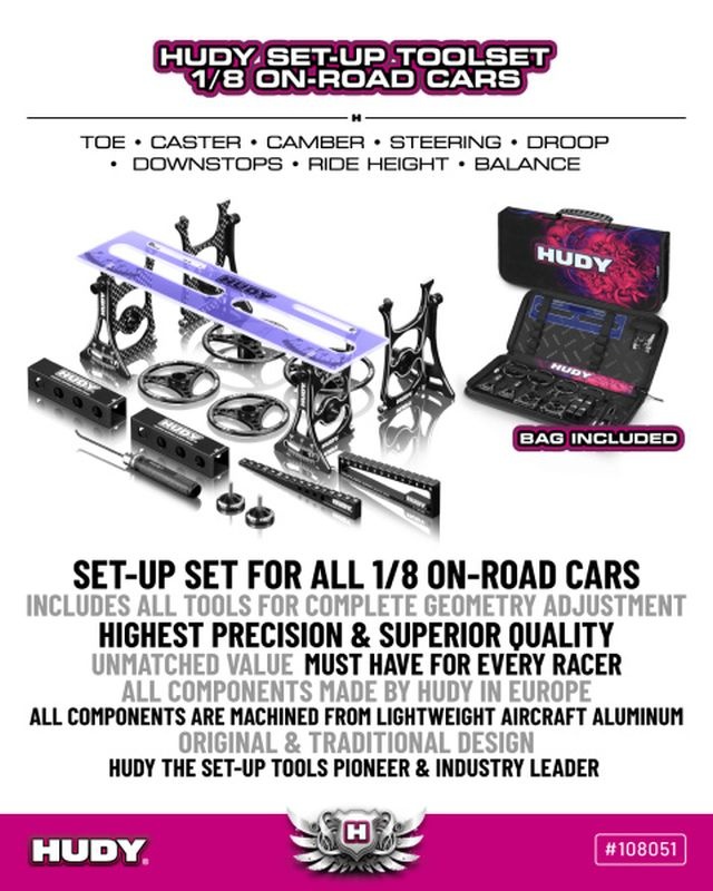 HUDY SET-UP TOOLSET 1/8 ON-ROAD CARS