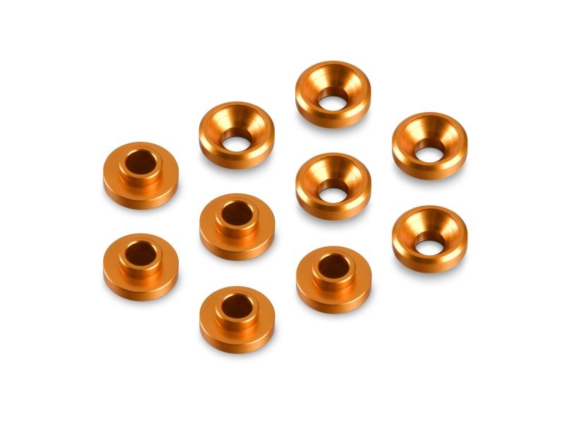 ALU COUNTERSUNK SERVO SHIM - ORANGE (10)