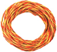 Servokabel (Farben JR) 3x0,35mm² verdrillt Silikon 1lfm 88 x 0,07mm hochflexibel, braun, rot, orange