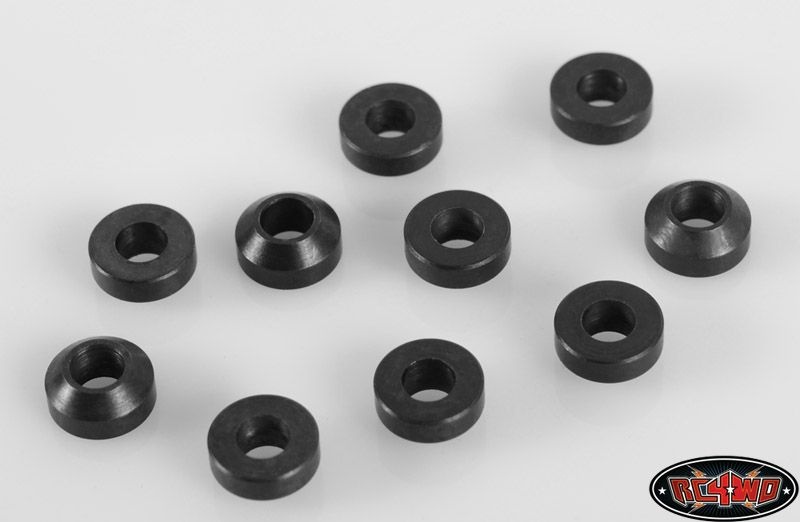 Heavy Duty Steel Black 3mm Con Washers (10)