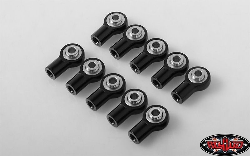 M3 Short Straight Aluminum Rod Ends (Black) (10)