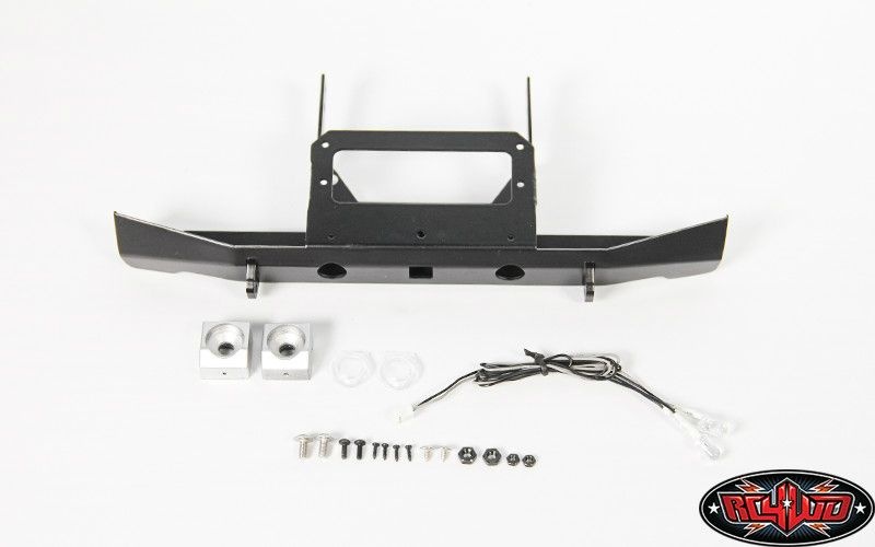 Solid Rear Bumper w/Lights for Axial SCX10 II XJ (Black)
