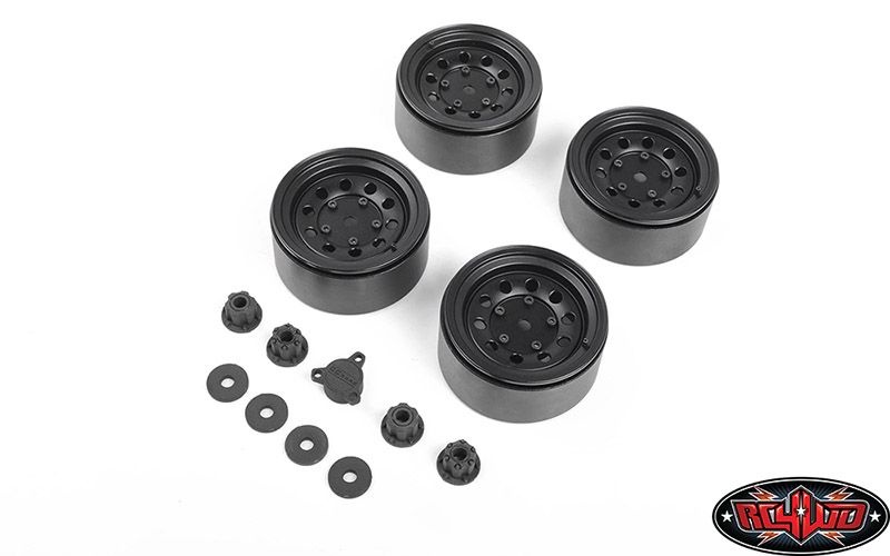 Burato 2.2 Beadlock Wheels w/ Center Caps (Black)