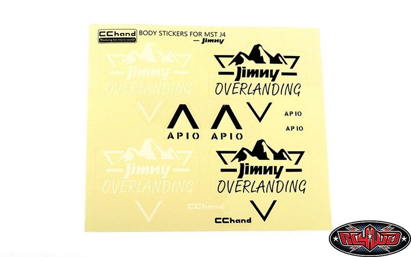 Overlanding Decal Sheet for MST 4WD Off-Road Car Kit