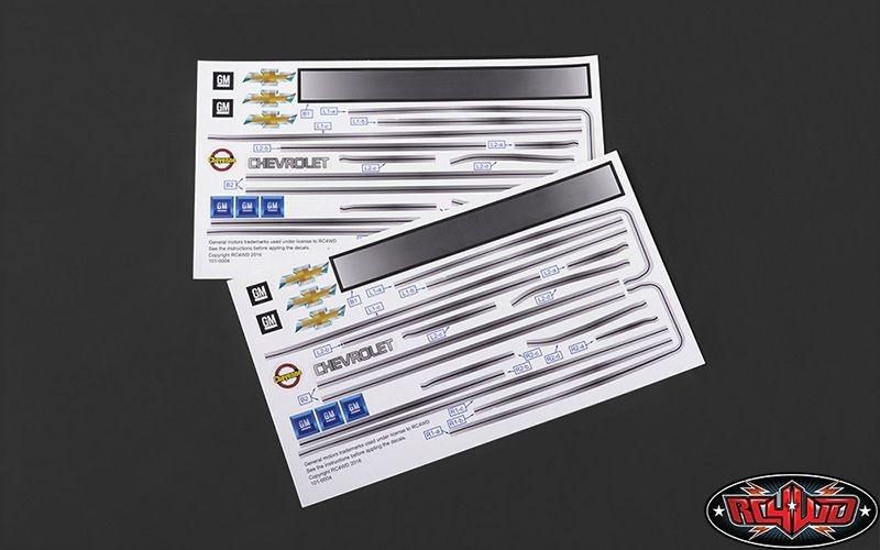 Chevrolet Blazer Decal Sheet Set for Chevy Blazer Body