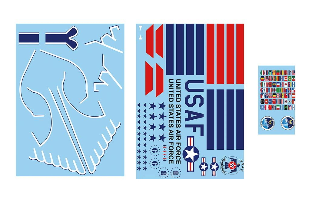 Freewing F-16 90mm Thunderbirds Abziehbilder-Set
