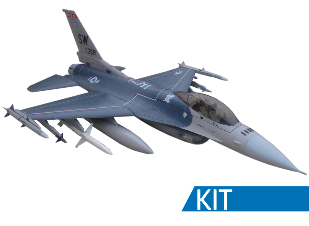 Freewing F-16 90mm grau KIT