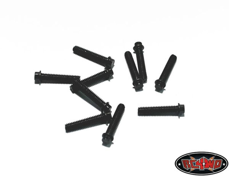 Miniature Scale Hex Bolts  (M2 x 10mm) (Black)