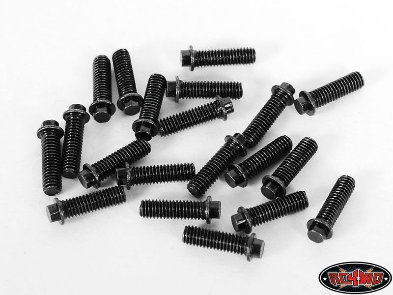Miniature Scale Hex Bolts (M3x 10mm) (Black)