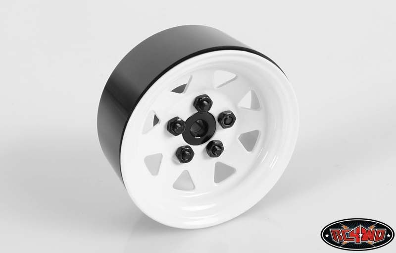 5 Lug Wagon 1.9 Steel Stamped Beadlock Wheels (White)