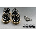 Alu & Messing Beadlock Felgen-Set (4) samt Zentral-Verschluß